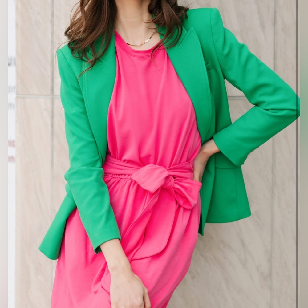Smash + Tess The Rebecca Wrap Midi Dress | Pop Of Pink | NWT | Size M